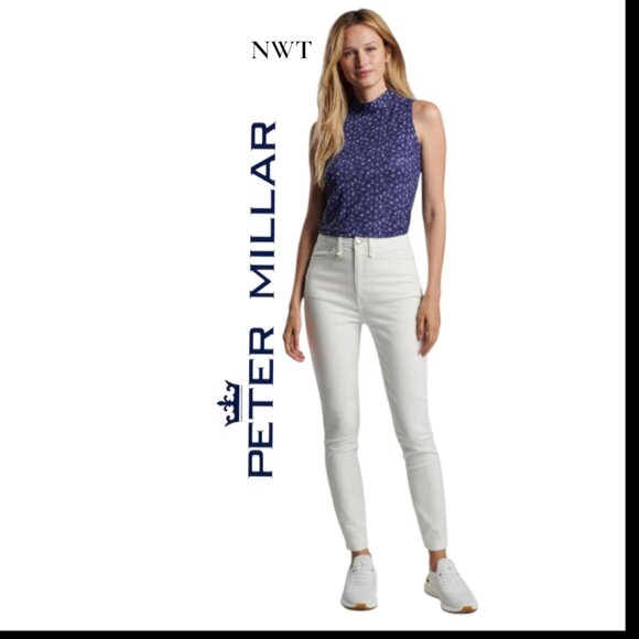 NWT Peter Millar Karlie Stretch Sateen High Rise Trouser Size 8 - Picture 1 of 3